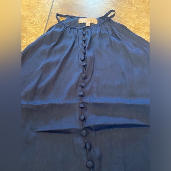 Philosophy Button Up Navy high neck lined Tank button detail size Medium - Picture 4 of 12